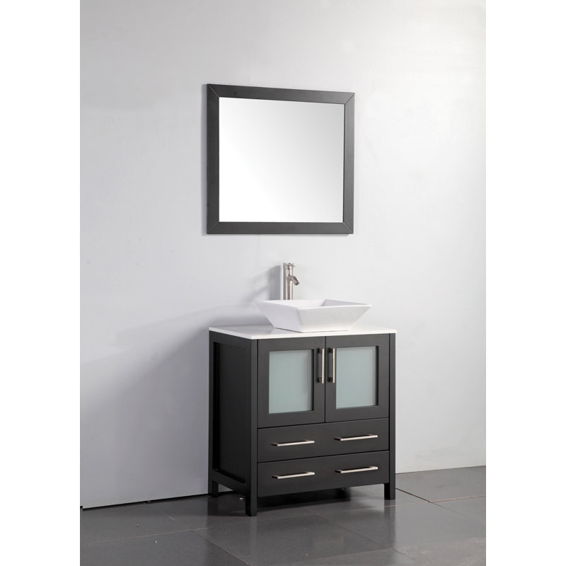 Wade Logan® Karson 30'' Single Bathroom Vanity with Engineered Marble